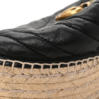 Gucci Nappa Matelasse GG Marmont Platform Espadrilles 39 Black 11 of 11