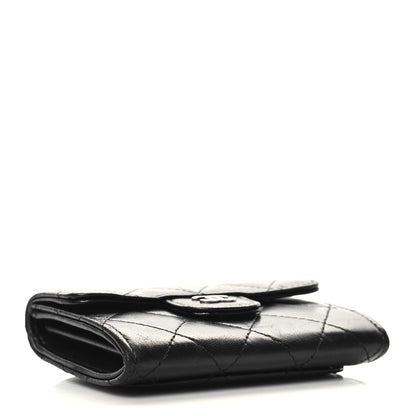 Chanel Lambskin Quilted Flap Card Holder Wallet Black 4 of 11