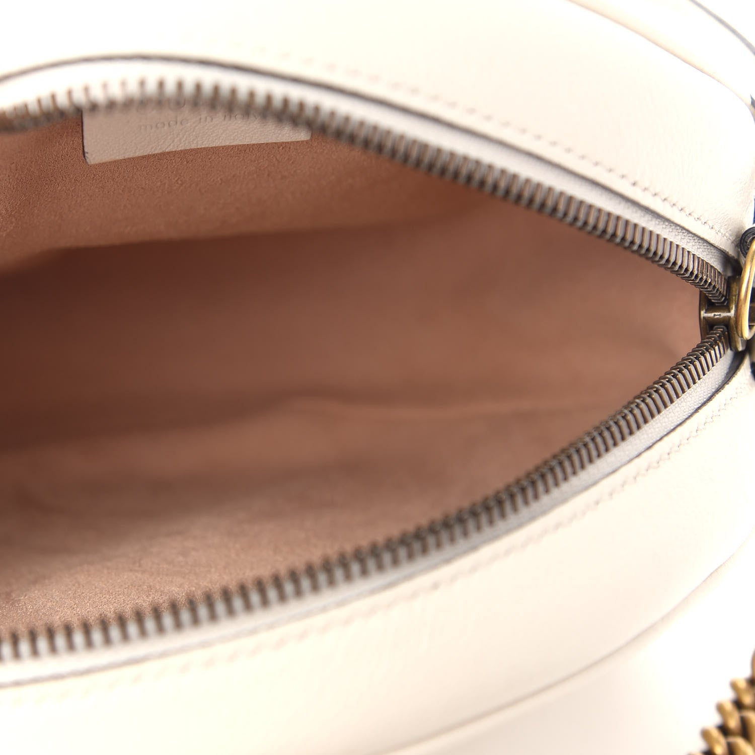 Gucci Calfskin Matelasse Mini GG Marmont Round Shoulder Bag White 5 of 9