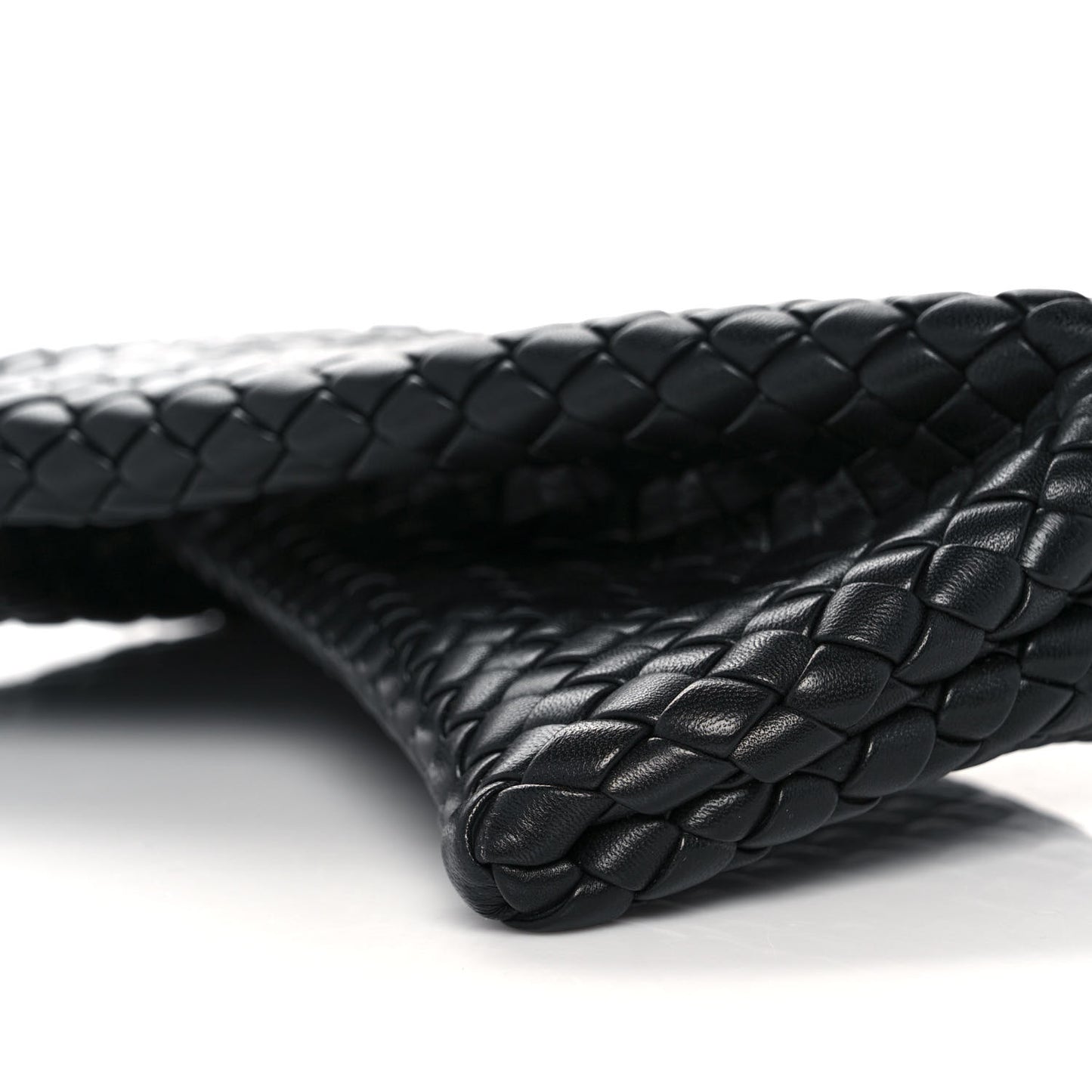 Nappa Intrecciato Crisscross Clutch Black