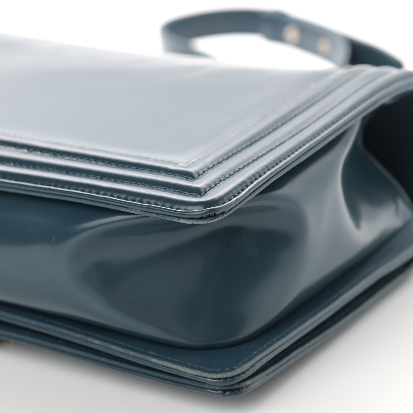 Glazed Calfskin New Medium Boy Flap Blue