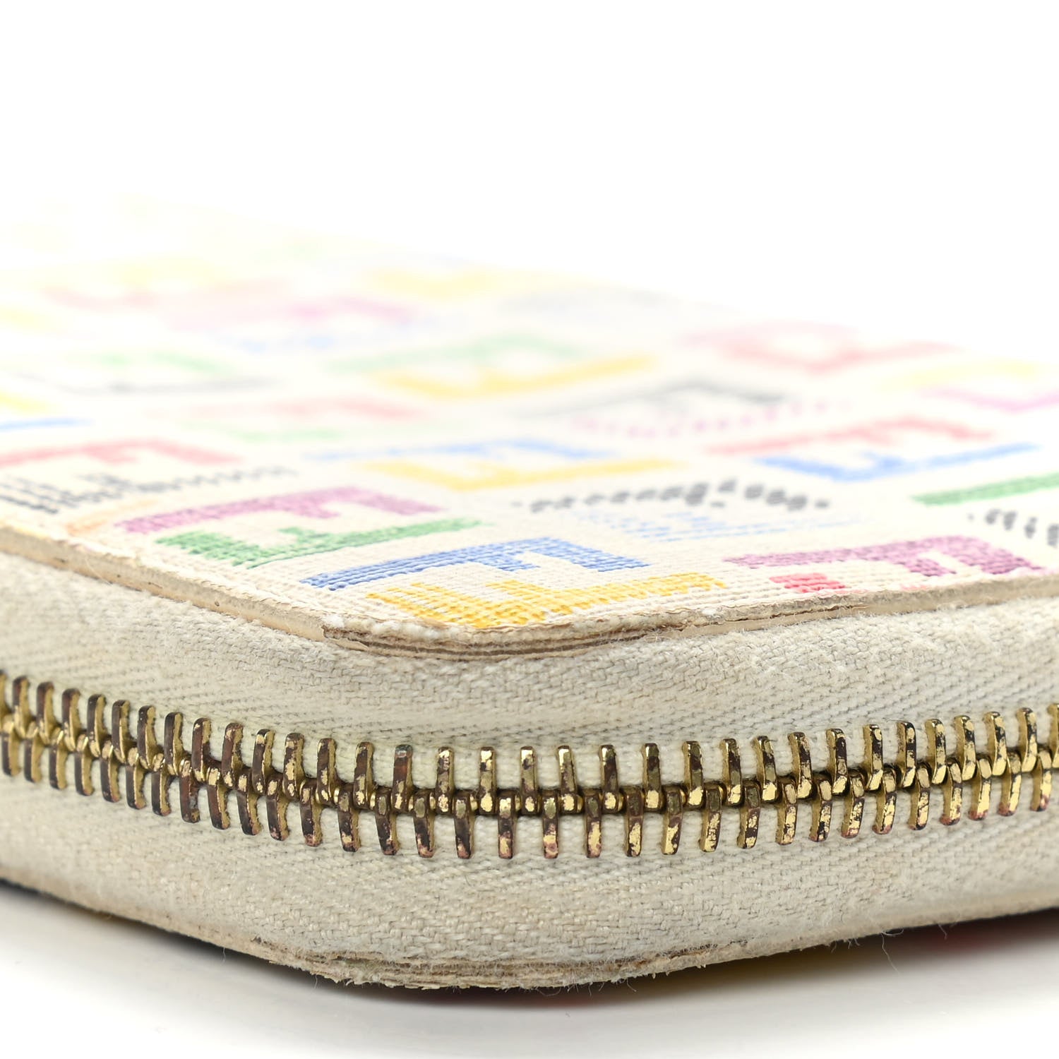 Fendi Zucchino Spalmati FF Multicolor Zip Around Wallet White Multicolor 15 of 18