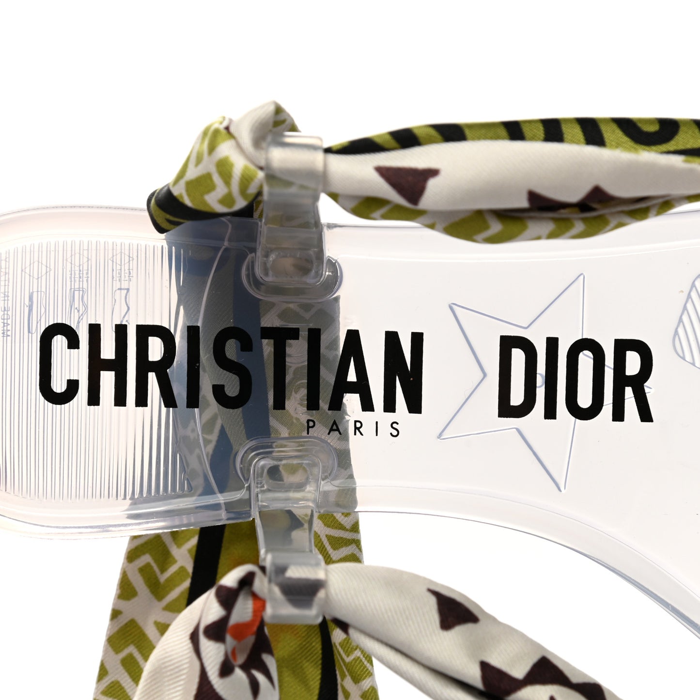 PVC Silk Mitzah Scarf Thong Sandals 36 Multicolor