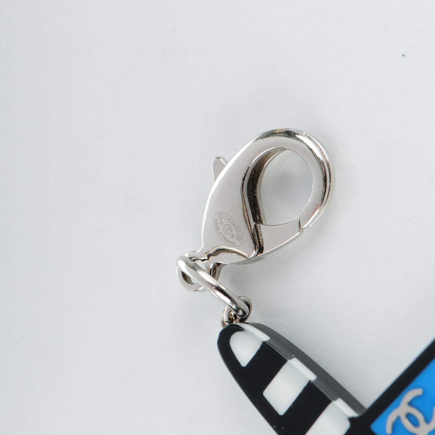 Resin Striped CC Airplane Keychain Blue Red