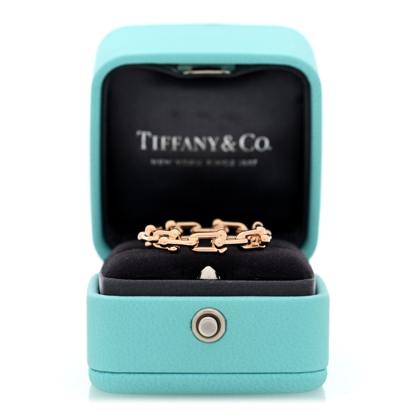 18K Rose Gold Hardwear Micro Link Ring 59 8.75
