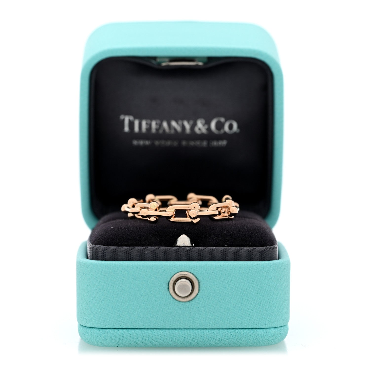 Tiffany 18K Rose Gold Hardwear Micro Link Ring 59 8.75 5 of 5