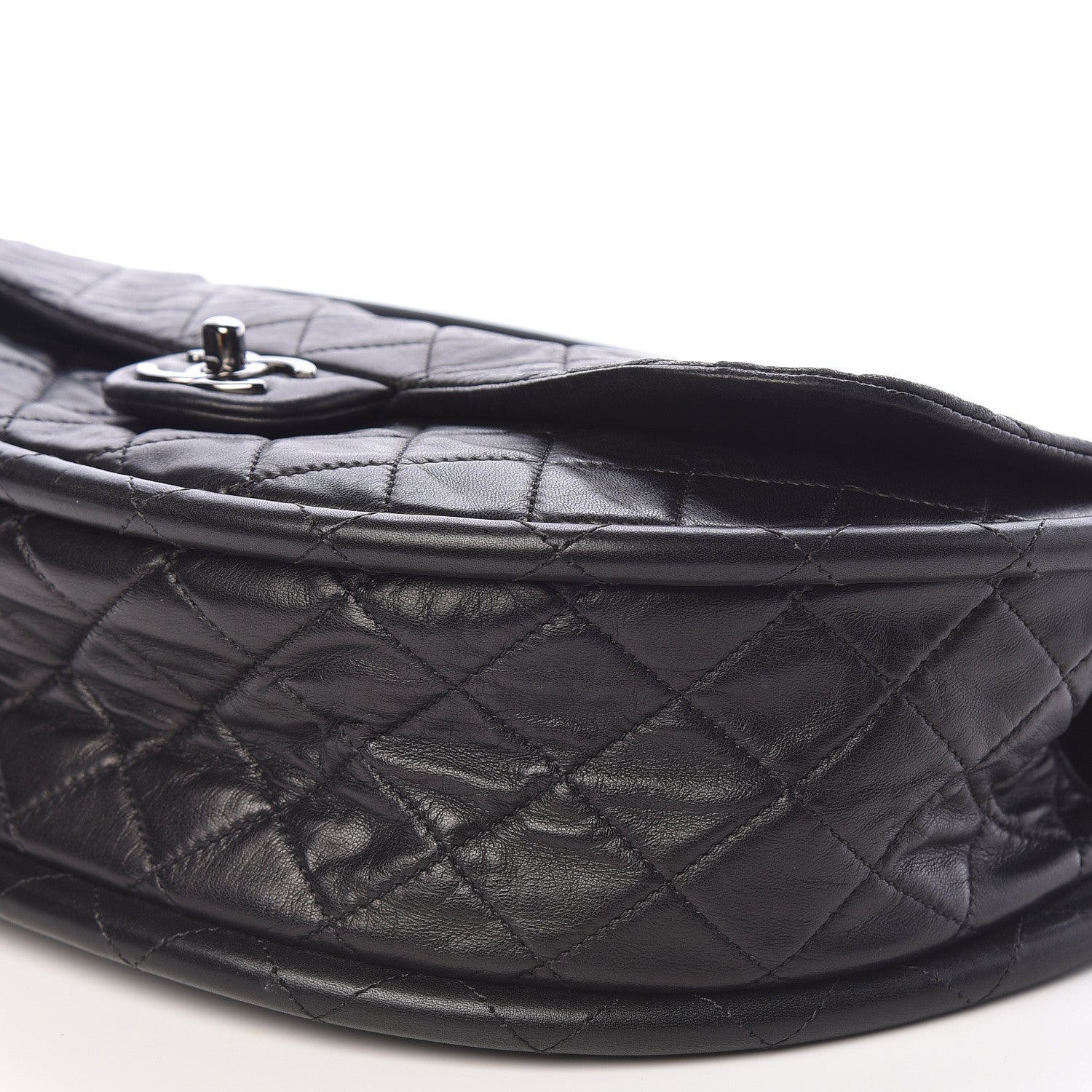 Chanel Lambskin Quilted Medium Hula Hoop Flap Black 9 of 10