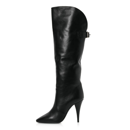 Saint Laurent Lambskin Koller 110 Tall Boots 36.5 Black 1 of 11