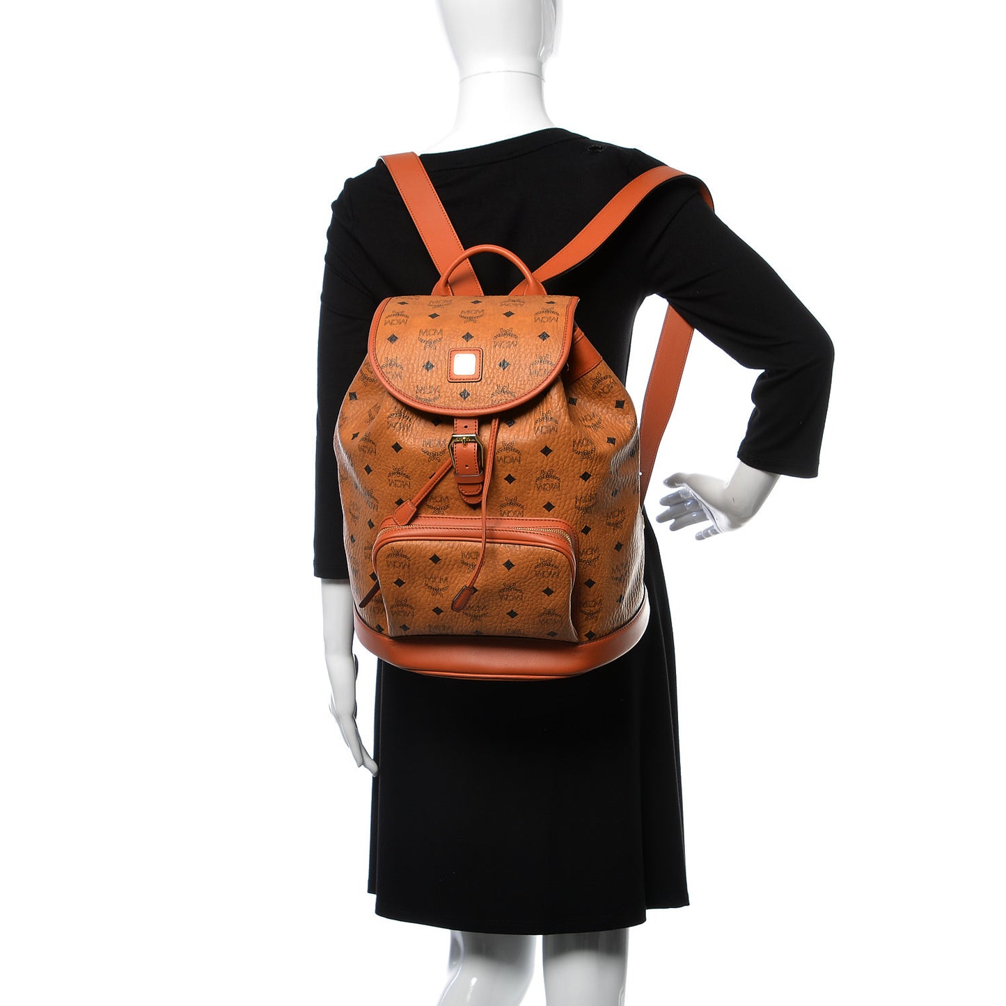 Visetos Medium Vintage Pocket Backpack Cognac