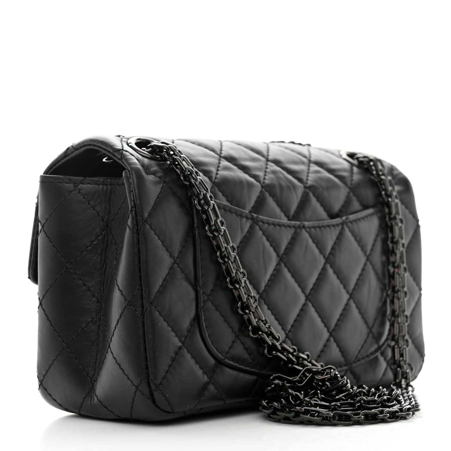 Chanel Aged Calfskin Quilted 2.55 Reissue Mini Flap So Black 3 of 11