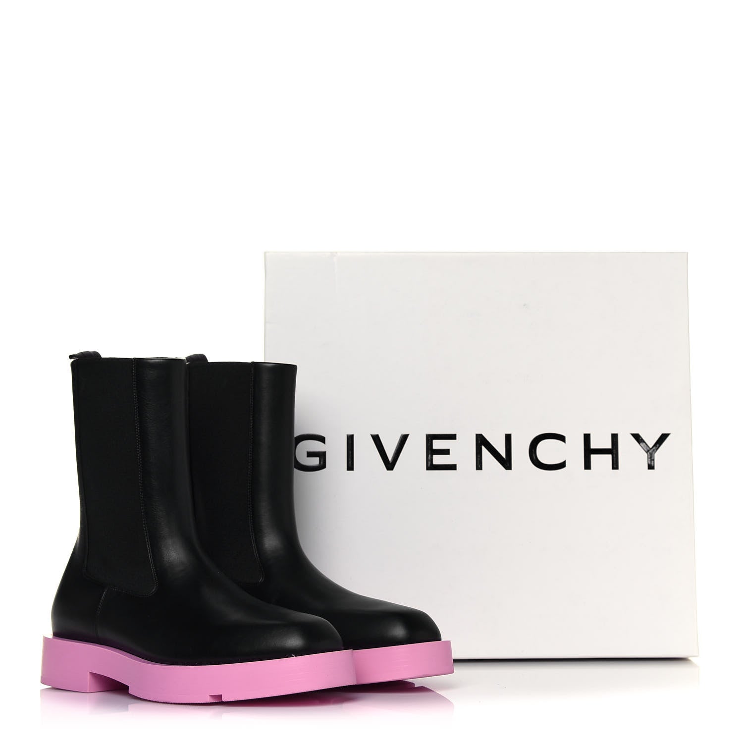 Givenchy Calfskin Squared Ankle Boots 40 Black Pink 10 of 10