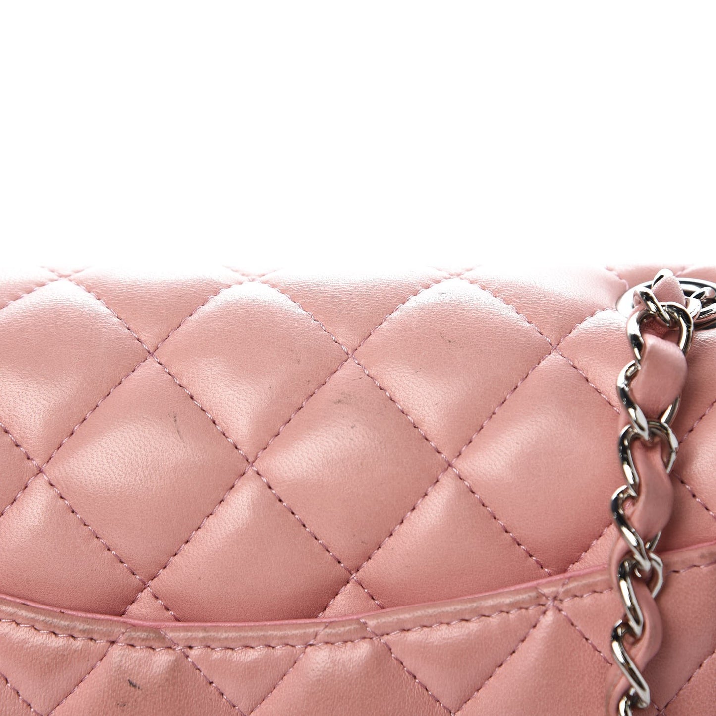 Lambskin Quilted East West Flap Pink