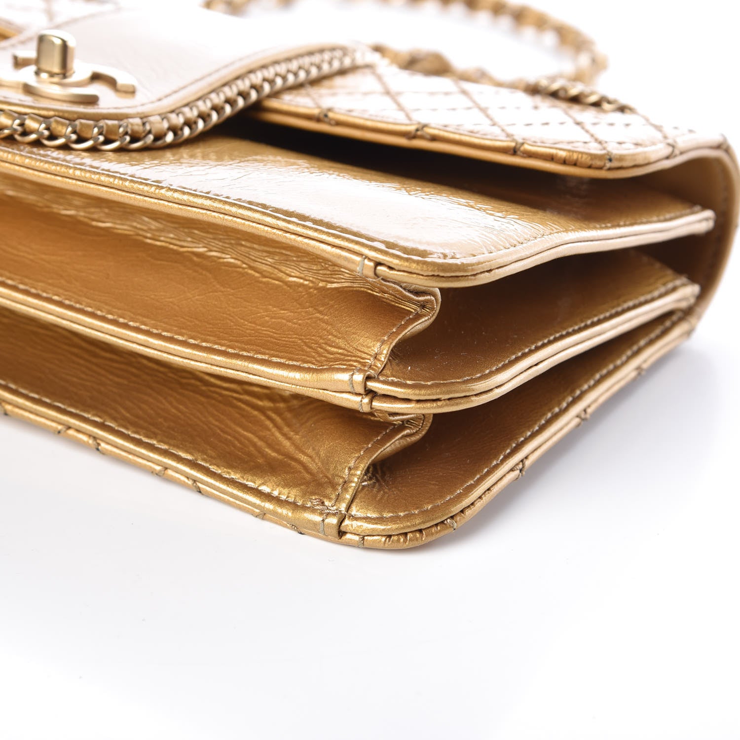 Chanel Patent Medium Madison Flap Gold 12 of 12