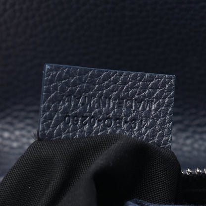 Christian Dior X SHAWN STUSSY Grained Calfskin Printed Mens Saddle Bag Navy Blue 7 of 9