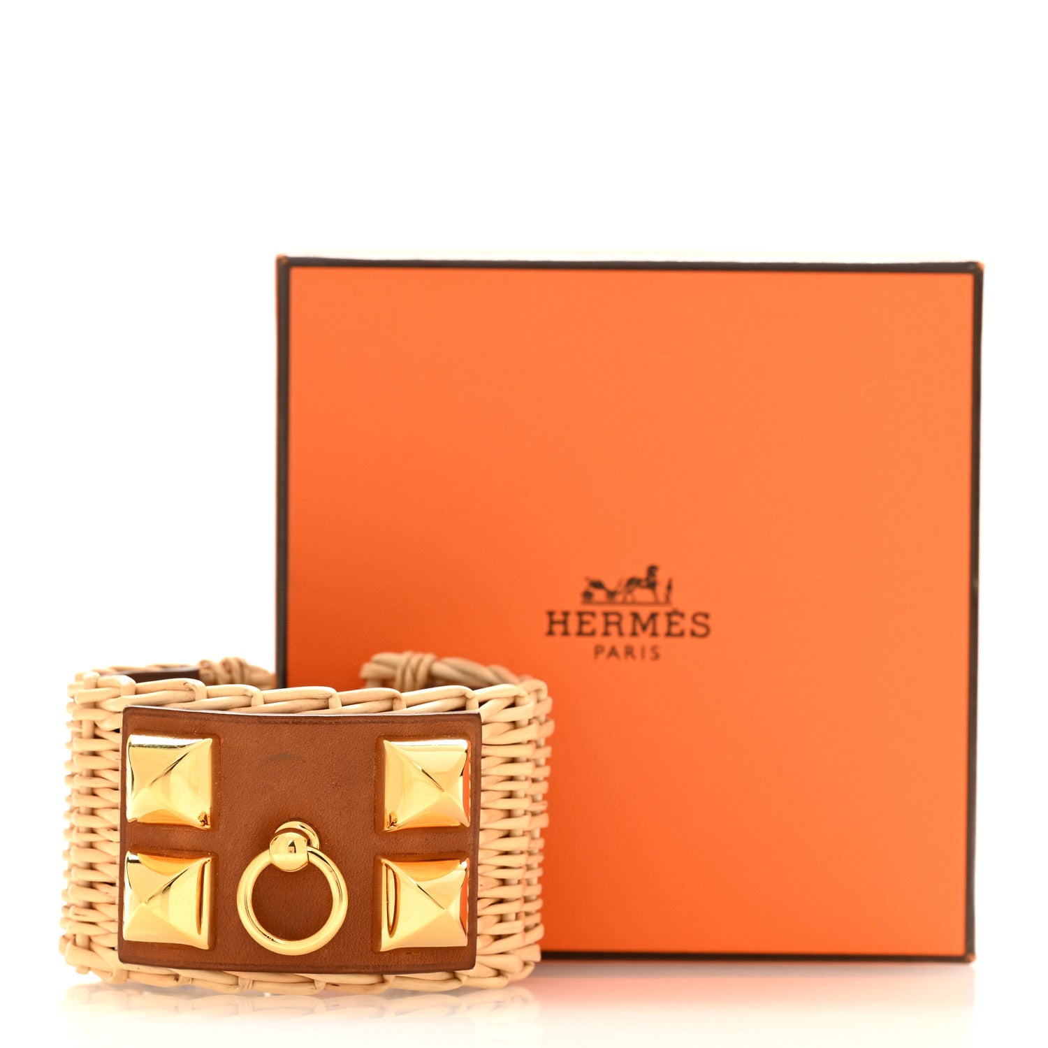 Hermes Barenia Osier Collier De Chien CDC Picnic Bracelet T3 Fauve 7 of 7