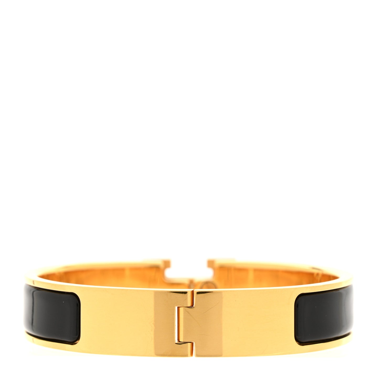 Enamel Narrow Clic Clac H Bracelet PM Black