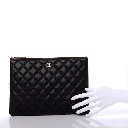 Chanel Caviar Quilted Medium Cosmetic Case Black 2 of 9