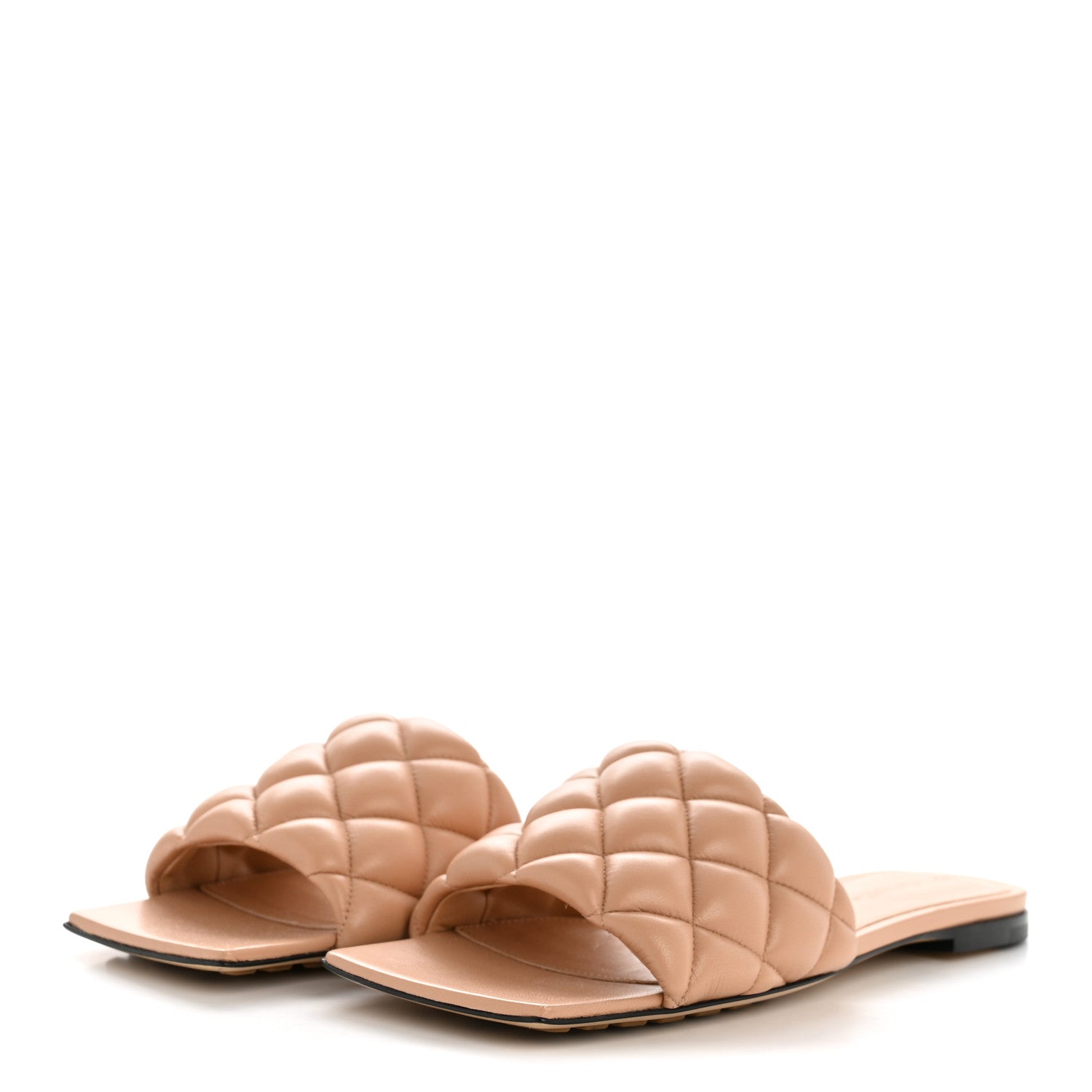 Bottega Veneta Nappa Matelasse Padded Flat Sandals 36.5 Tan 4 of 9