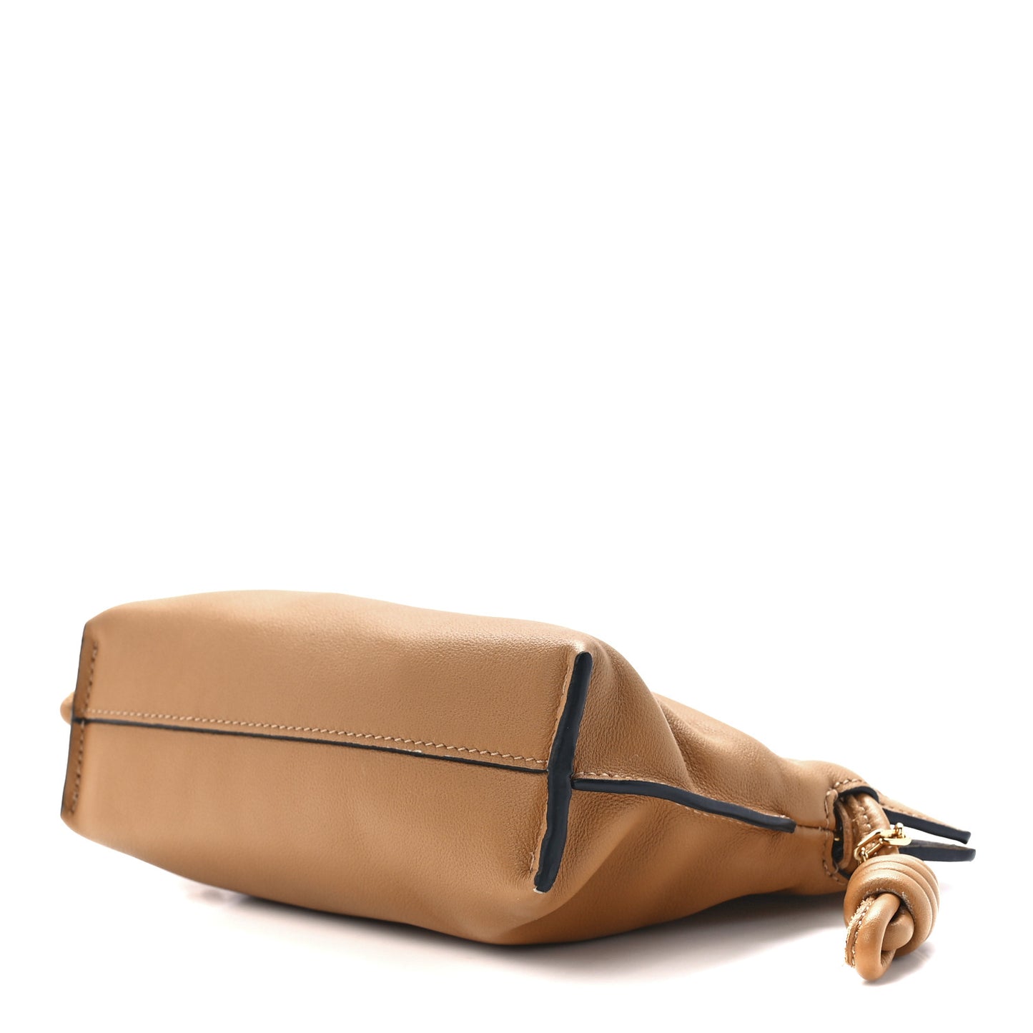 Calfskin Nano Flamenco Knot Clutch Warm Desert