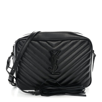 Saint Laurent Calfskin Matelasse Monogram Monochrome Lou Camera Bag Black 1 of 12