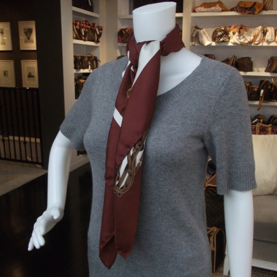 Gucci Silk Briglie Scarf Burgundy 2 of 7