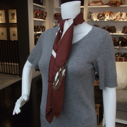 Gucci Silk Briglie Scarf Burgundy 2 of 7