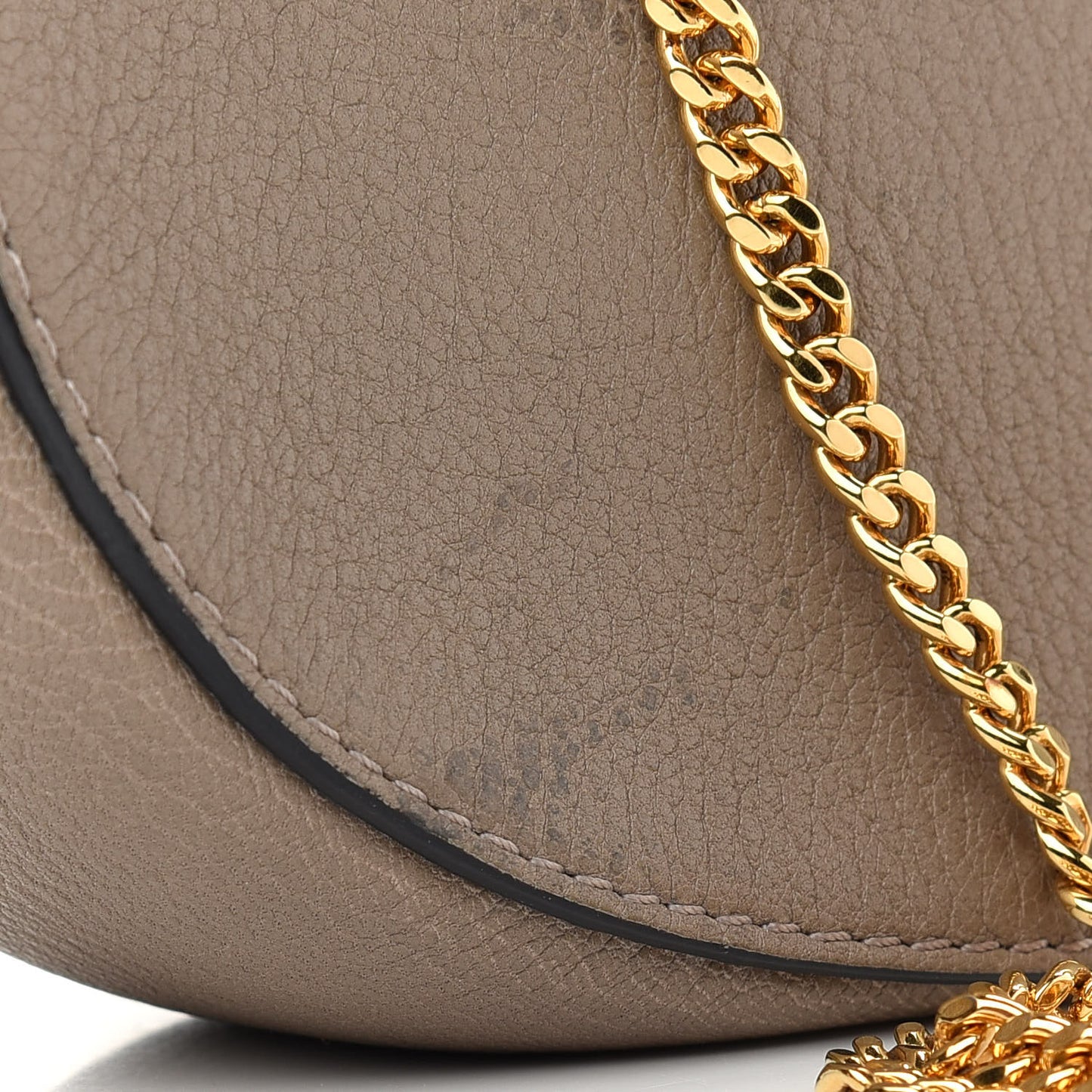 Grained Lambskin Drew Shoulder Bag Motty Grey