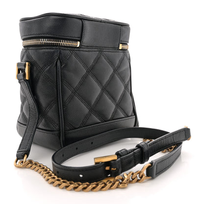 Saint Laurent Grain de Poudre Quilted 80's Vanity Bag Black 2 of 12