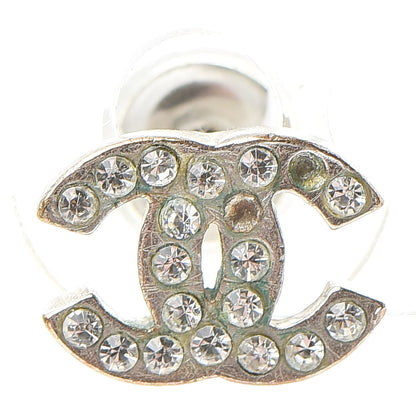 Chanel Crystal Timeless CC Earrings Silver 5 of 6