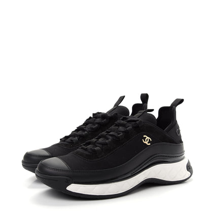 Chanel Velvet Calfskin Mixed Fibers CC Sneakers 41.5 Black 3 of 11