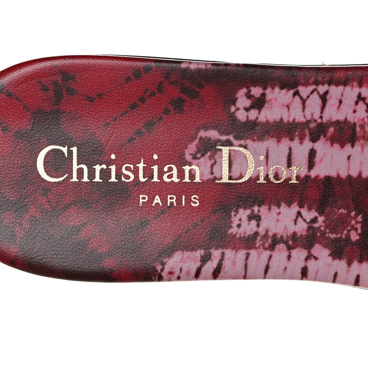 Canvas Tie Dye Embroidered Dway Slide Sandals 37 Red
