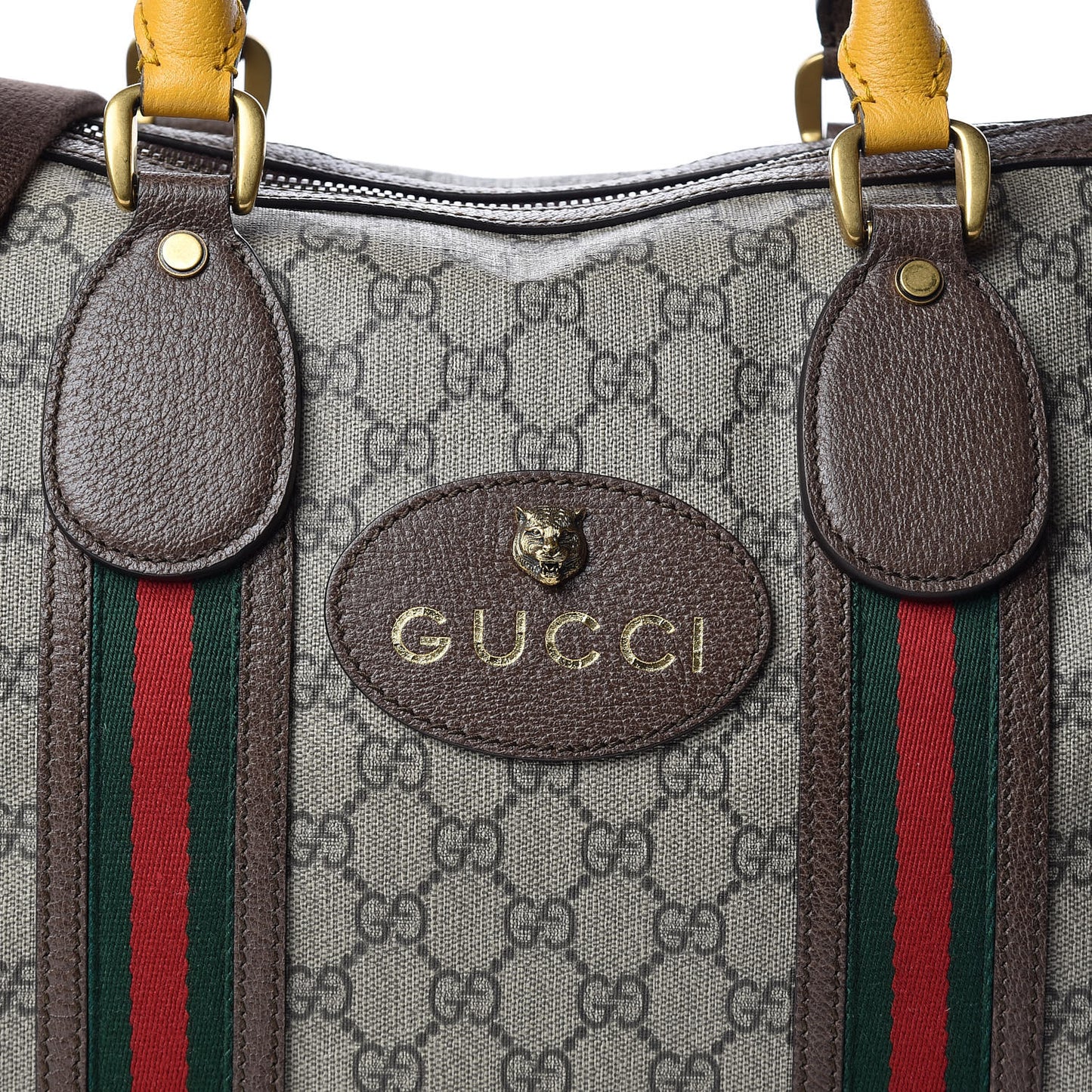 Soft GG Supreme Monogram Web Neo Vintage Duffle Bag Beige New Acero Crop