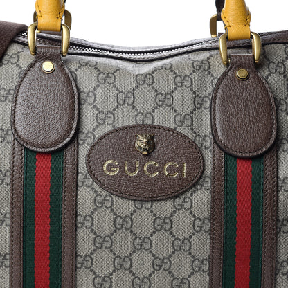 Gucci Soft GG Supreme Monogram Web Neo Vintage Duffle Bag Beige New Acero Crop 9 of 11