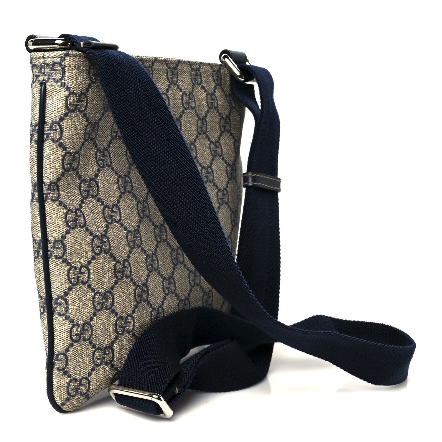 Gucci GG Supreme Monogram Small Flat Messenger Bag Navy 1769432