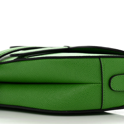 Christian Dior Grained Calfskin Saddle Bag Green 10 of 11