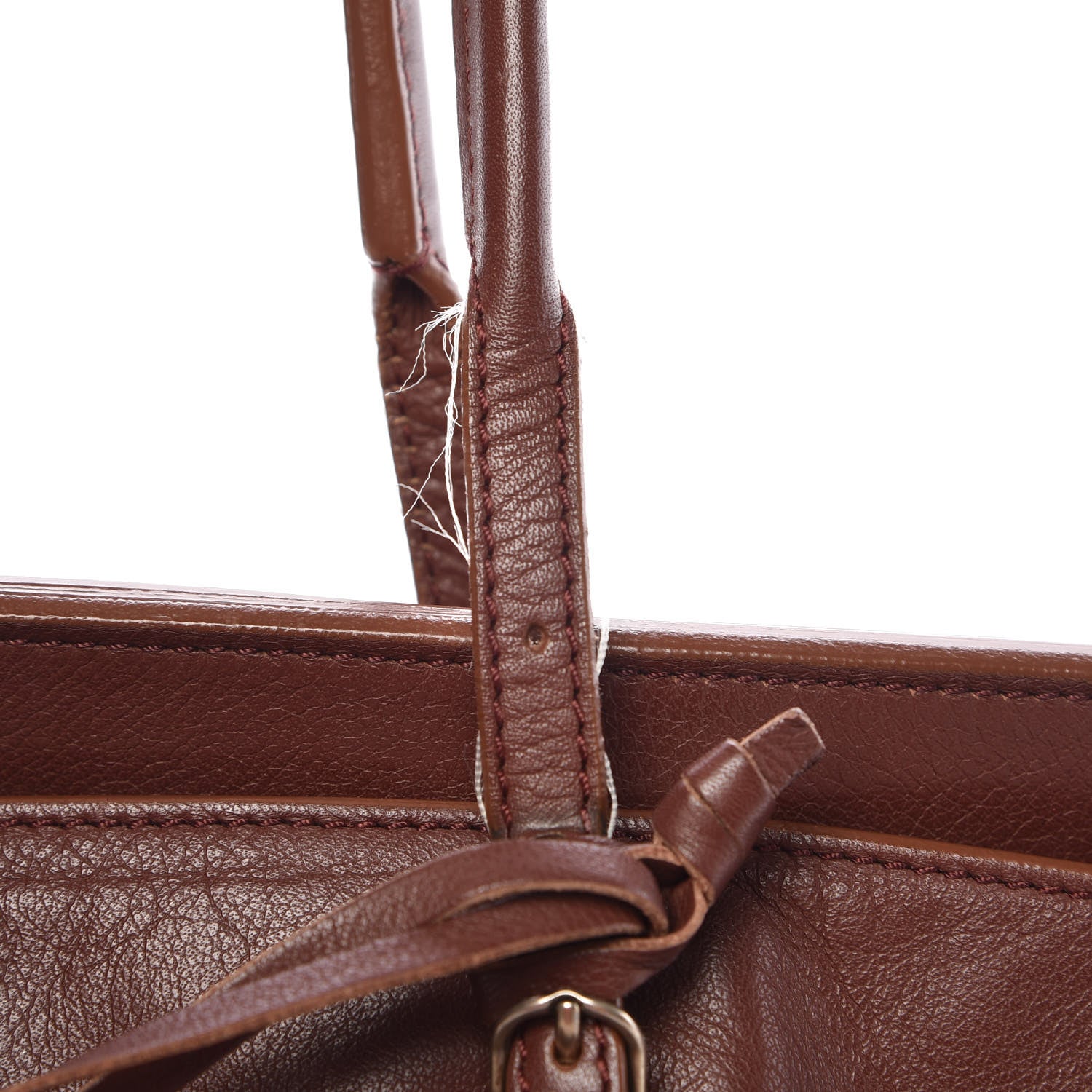 Balenciaga Calfskin Papier Flap Tote Castagna 9 of 20