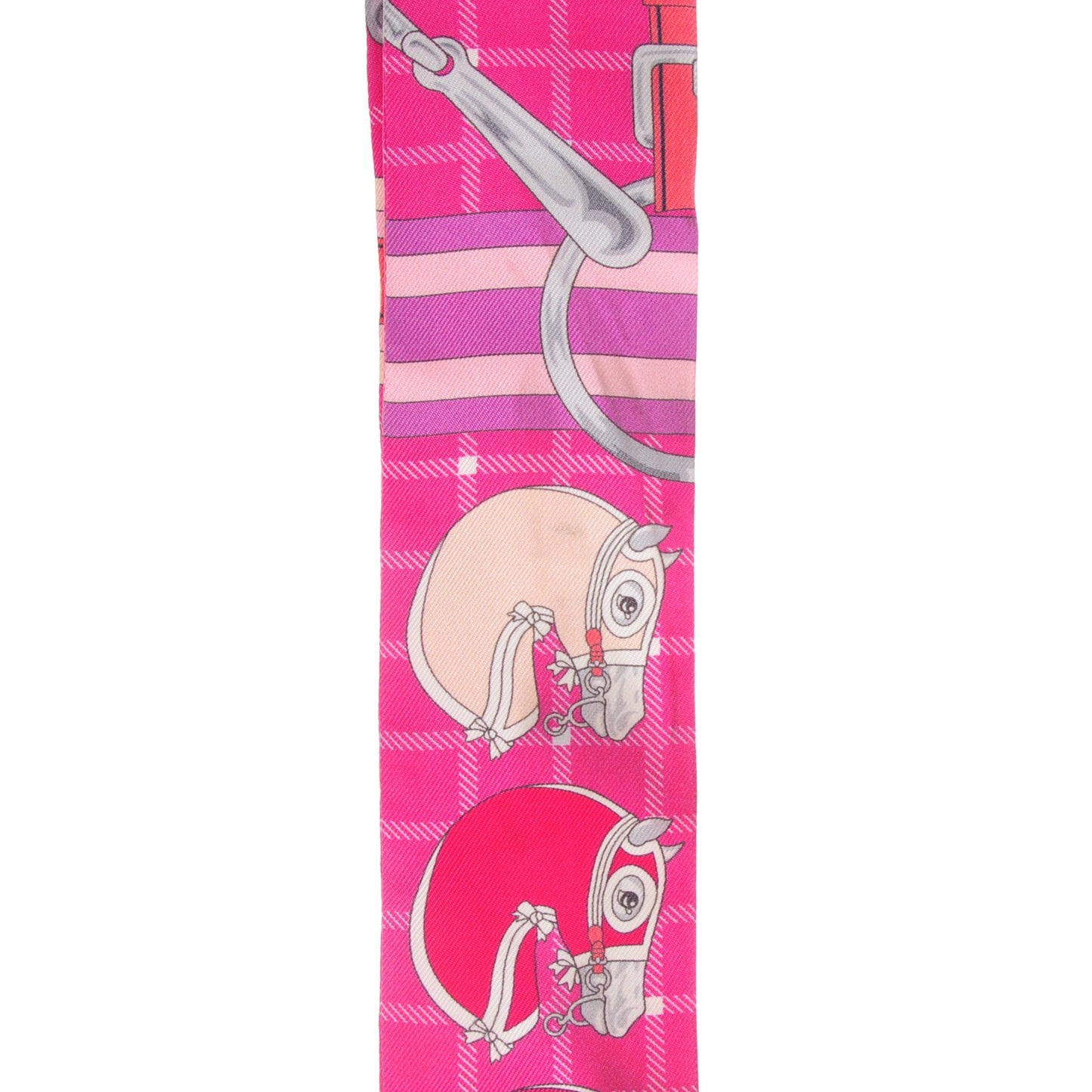 Silk Tatersale Twilly Fuchsia Rouge Vif Corail