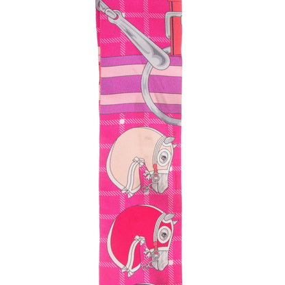 Hermes Silk Tatersale Twilly Fuchsia Rouge Vif Corail 7 of 10