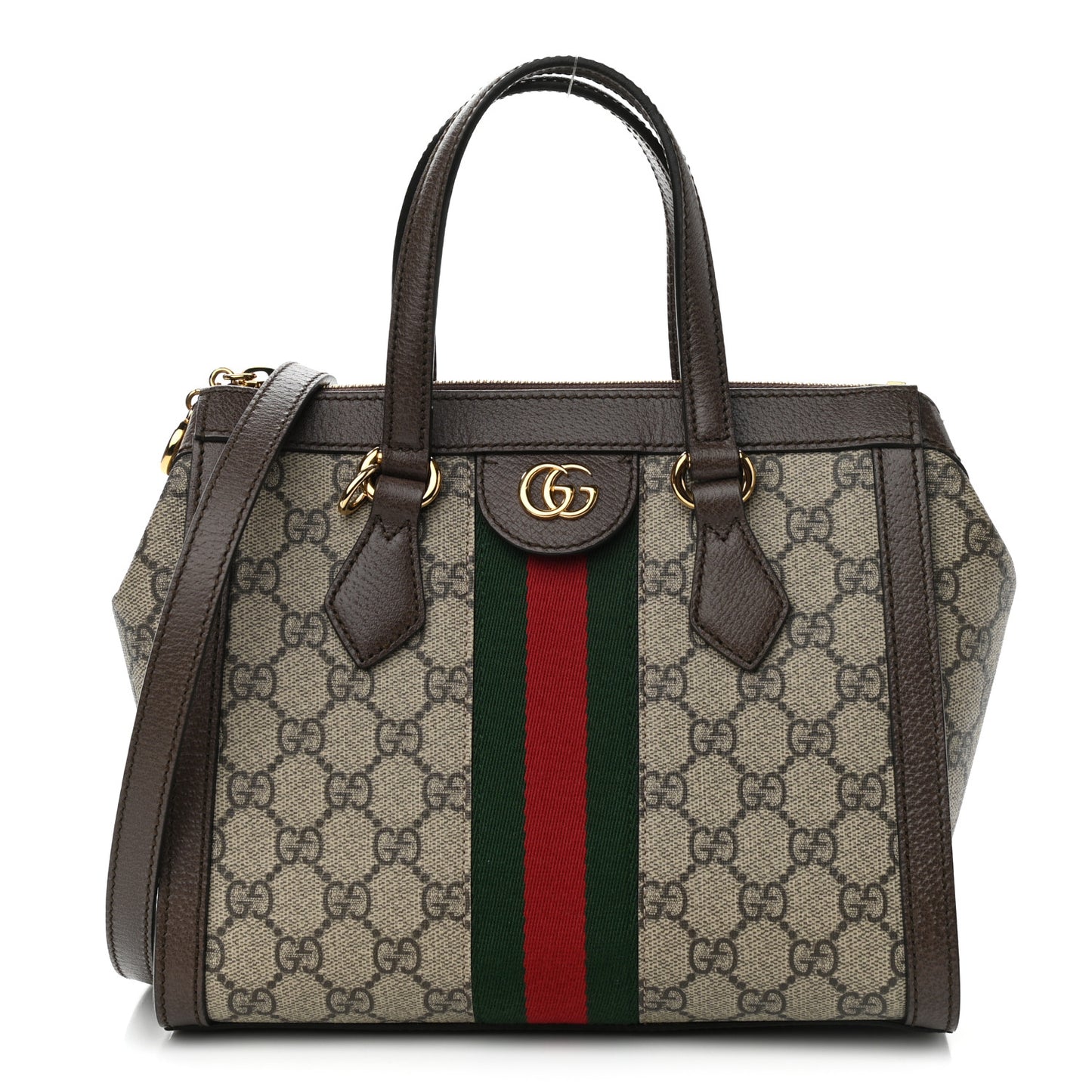 GG Supreme Monogram Small Ophidia Tote Bag Brown