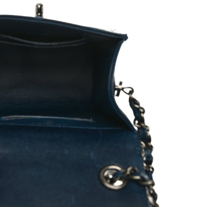 Chanel Caviar Quilted Extra Mini Wallet On Chain WOC Blue 5 of 10