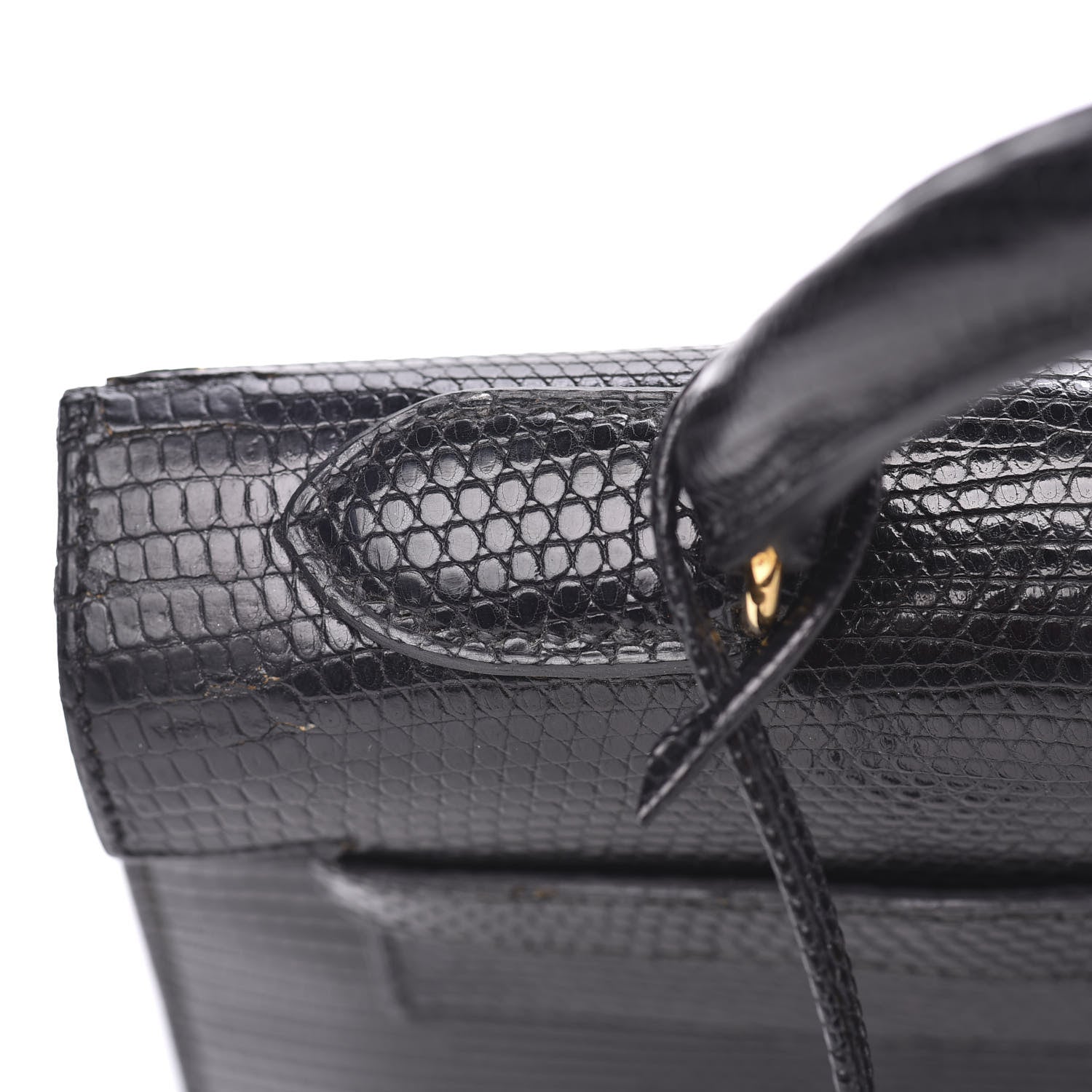 Hermes Lizard Kelly Sellier 32 Black 21 of 35