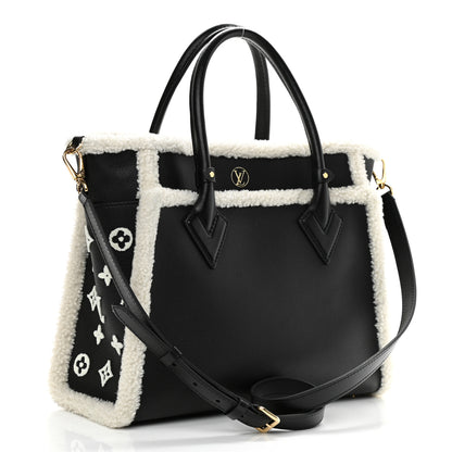 Louis Vuitton Grained Calfskin Shearling On My Side MM Black 3 of 11