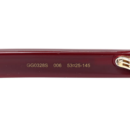 Gucci Acetate Oversize Sunglasses GG0328S Red 6 of 7