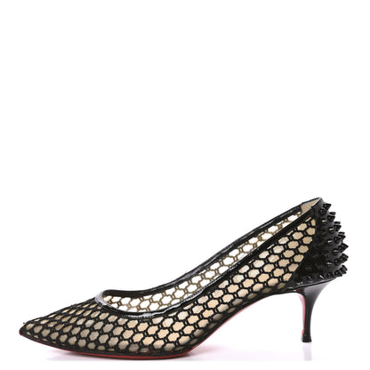 Christian Louboutin Fishnet Patent Guni 55 Spiked Pumps 41 Black 1 of 14