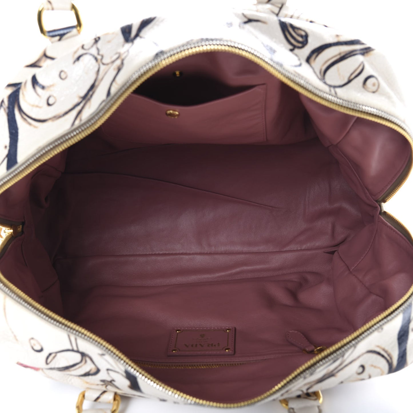 X JAMES JEAN Cervo Lux Fairy Print Large Double Handle Boston Bag Prugna