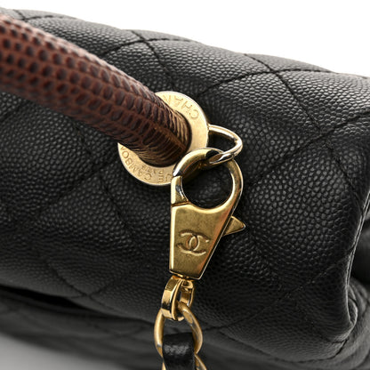 Chanel Caviar Lizard Quilted Small Coco Handle Flap Black 12 of 17