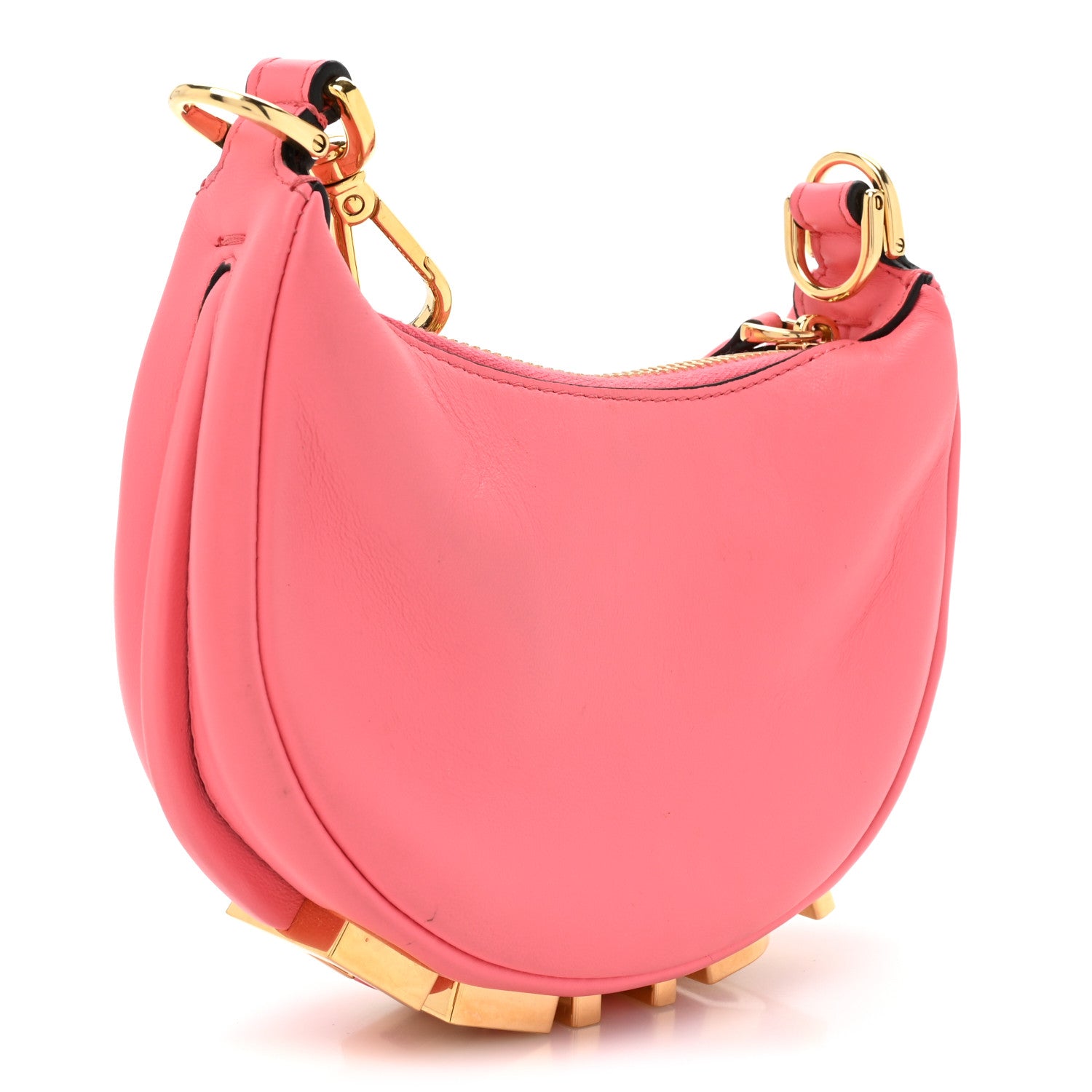 Fendi Vitello Grace New Matte Nano Fendigraphy Hobo Charm Pink Dalia 2 of 10