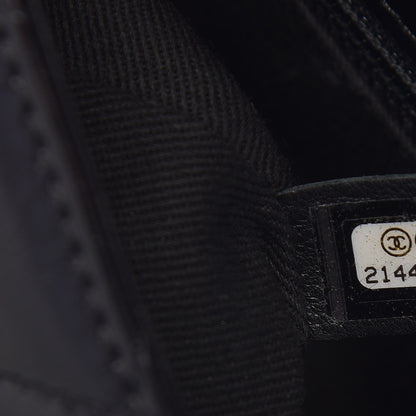 Chanel Glazed Calfskin Quilted Small CC Delivery Tote Black 7 of 10