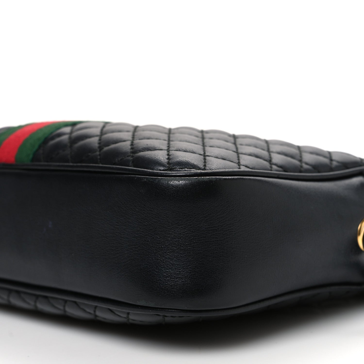 Gucci Calfskin Web Trapuntata Small GG Shoulder Bag Black 10 of 13