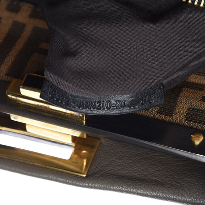 Fendi Goatskin Zucca Large Peekaboo Iconic Satchel Taupe Tobacco Moro 8 of 17